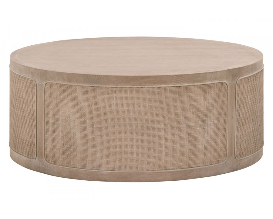 Essentials - Bella Antique Cane Coffee Table in Smoke Gray