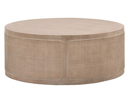 Essentials - Bella Antique Cane Coffee Table in Smoke Gray