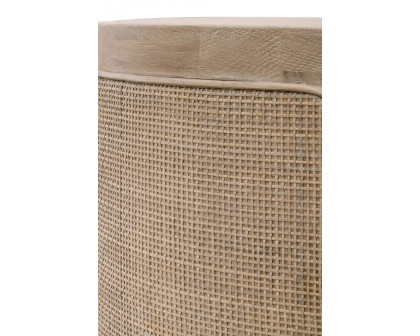 Essentials - Bella Antique Cane End Table in Smoke Gray