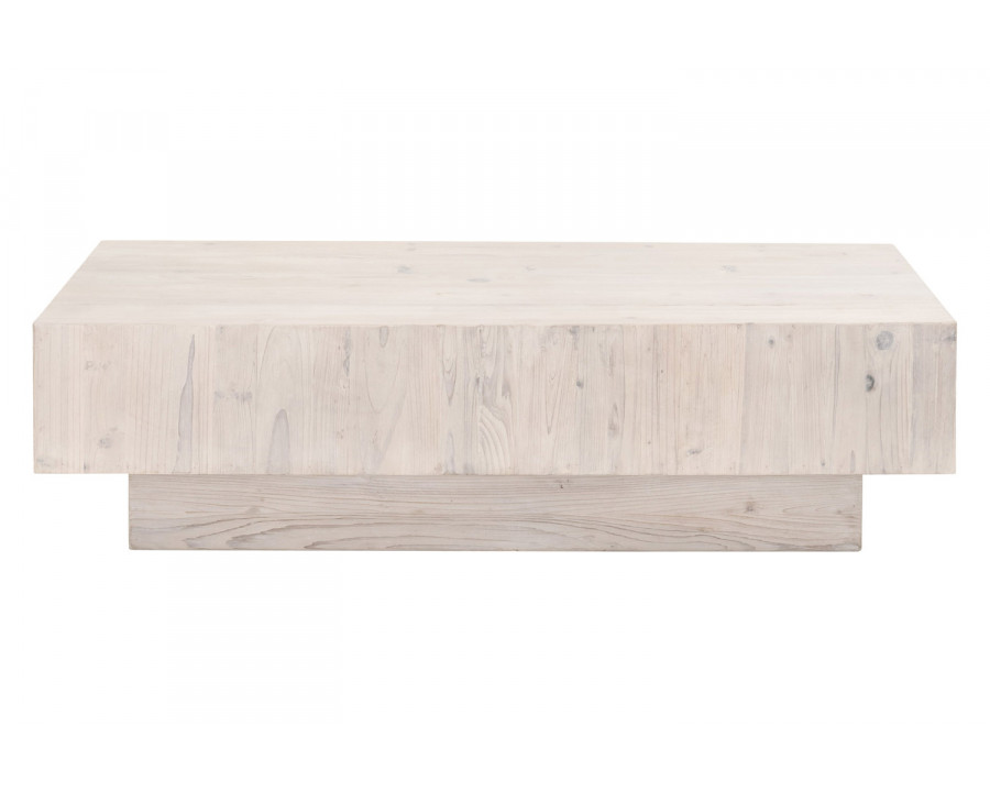 Essentials - Bella Antique Montauk Coffee Table in White Wash Pine