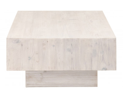 Essentials - Bella Antique Montauk Coffee Table in White Wash Pine