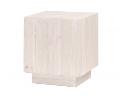 Essentials - Bella Antique Montauk End Table in White Wash Pine