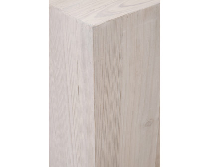 Essentials - Bella Antique Montauk End Table in White Wash Pine