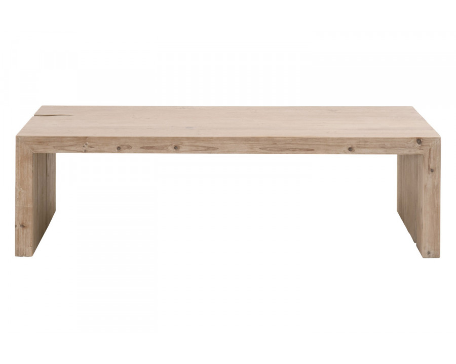 Essentials - Bella Antique Reed Coffee Table in Smoke Gray Pine