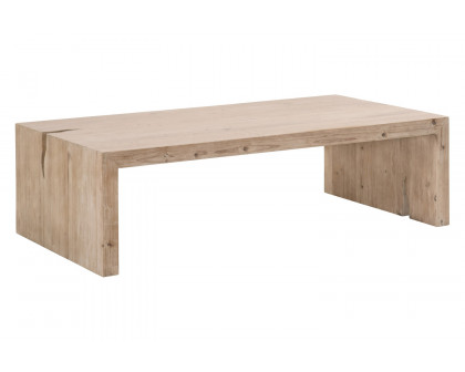 Essentials - Bella Antique Reed Coffee Table in Smoke Gray Pine