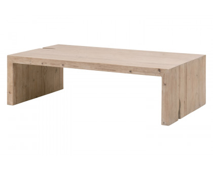 Essentials - Bella Antique Reed Coffee Table in Smoke Gray Pine