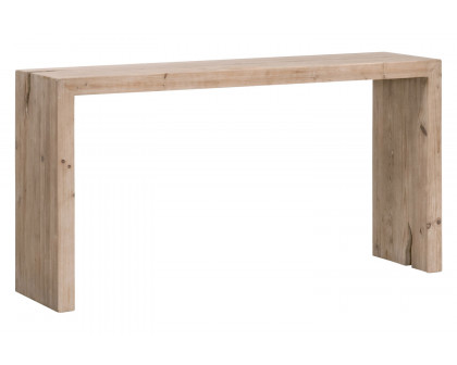 Essentials Bella Antique Reed Console Table - Smoke Gray Pine