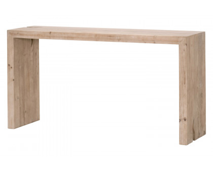 Essentials Bella Antique Reed Console Table - Smoke Gray Pine