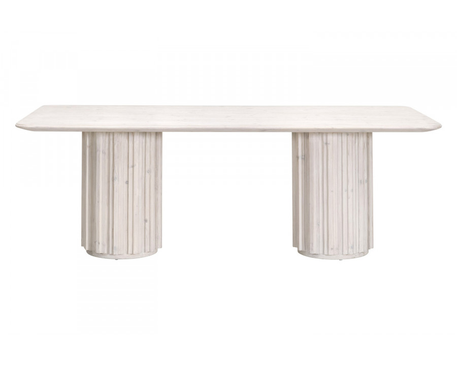 Essentials - Bella Antique Roma Dining Table in White Wash Pine