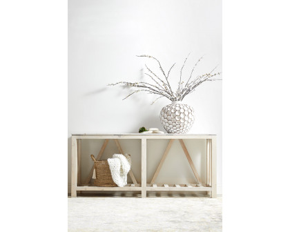 Essentials Bella Antique Cinq Wood Link - White Wash Pine