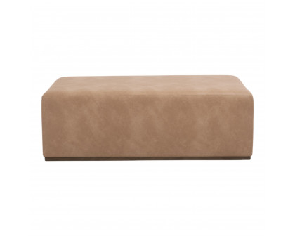 Essentials - Sample Dovetail Upholstered Coffee Table in Ivanhoe Toast, Burnished Brown Acacia