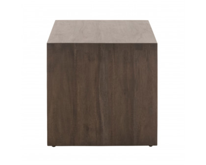 Essentials - Sample Dovetail Upholstered Coffee Table in Ivanhoe Toast, Burnished Brown Acacia