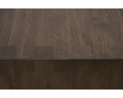 Essentials - Sample Dovetail Upholstered Coffee Table in Ivanhoe Toast, Burnished Brown Acacia