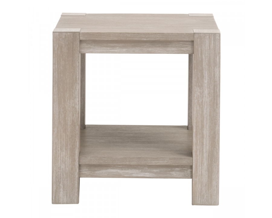 Essentials - Adler Square End Table in Natural Gray Ash, Acacia