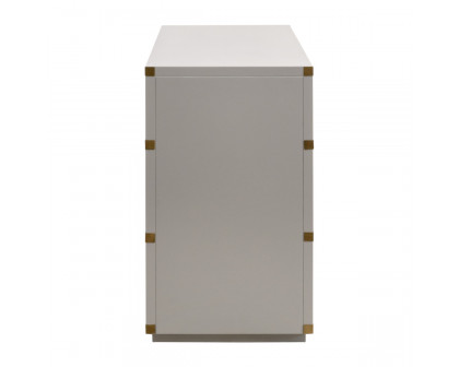 Essentials - Bradley 7-Drawer Double Dresser in Dove Gray, Brushed Gold