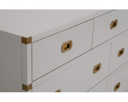 Essentials - Bradley 7-Drawer Double Dresser in Dove Gray, Brushed Gold