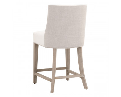 Essentials Duet Counter Stool - Performance Bisque French Linen, Natural Gray