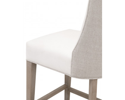 Essentials Duet Counter Stool - Performance Bisque French Linen, Natural Gray