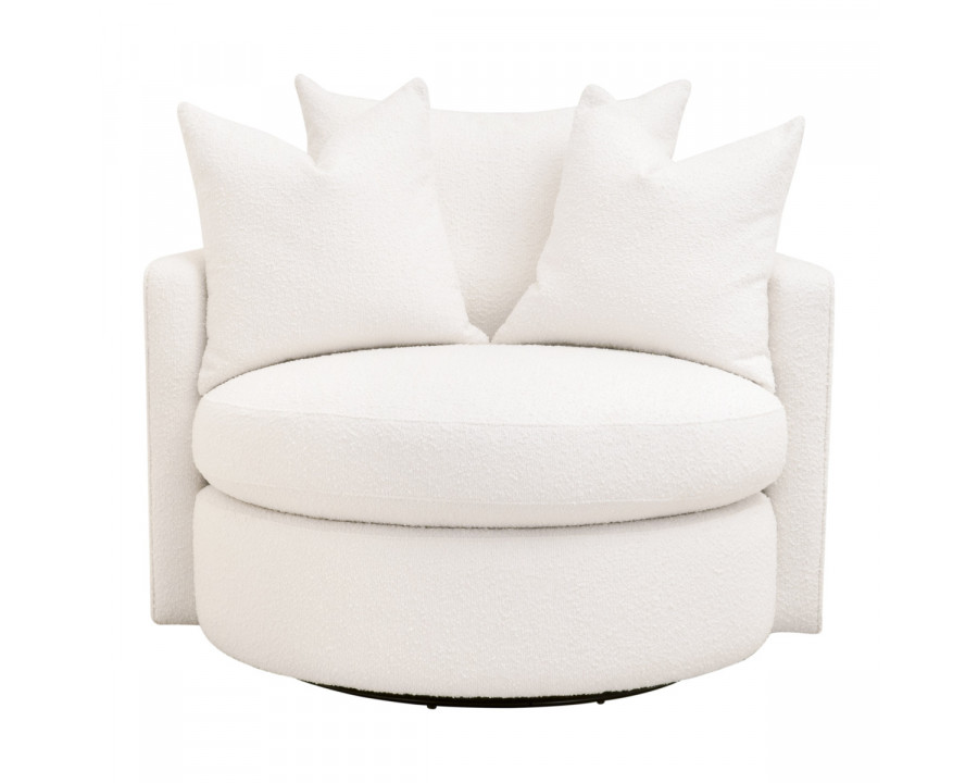 Essentials Lourne Petite Swivel Sofa Chair - Performance Boucle Snow