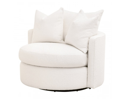 Essentials Lourne Petite Swivel Sofa Chair - Performance Boucle Snow