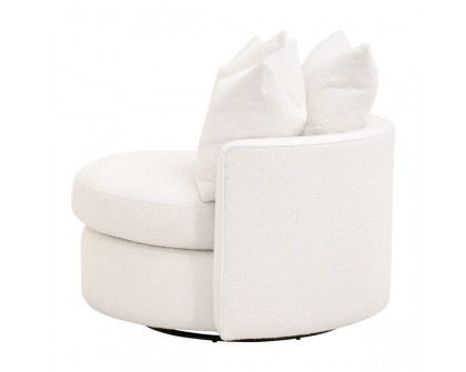 Essentials Lourne Petite Swivel Sofa Chair - Performance Boucle Snow