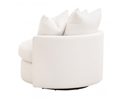 Essentials Lourne Petite Swivel Sofa Chair - Performance Boucle Snow