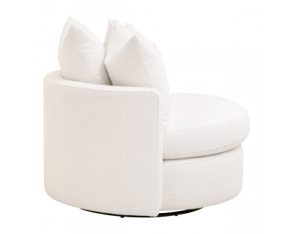 Essentials Lourne Petite Swivel Sofa Chair - Performance Boucle Snow