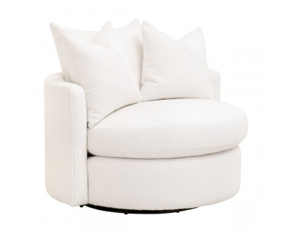 Essentials Lourne Petite Swivel Sofa Chair - Performance Boucle Snow