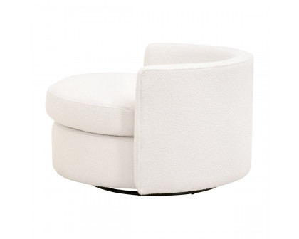 Essentials Lourne Petite Swivel Sofa Chair - Performance Boucle Snow