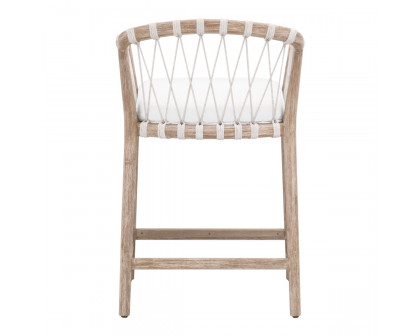 Essentials - Pacific Counter Stool in White Speckle Flat Rope, Natural Gray Mahogany