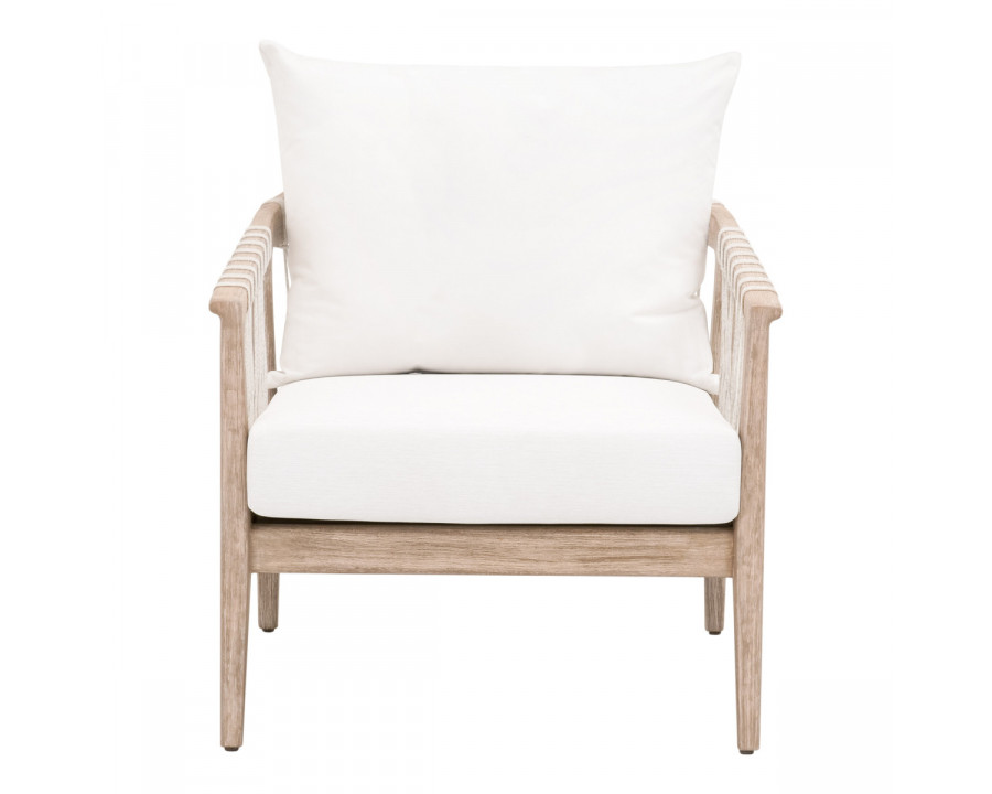 Essentials - Pacific Club Chair in White Speckle Flat Rope, Natural Gray Mahogany