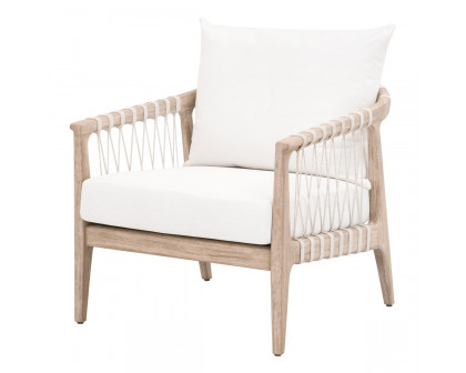 Essentials - Pacific Club Chair in White Speckle Flat Rope, Natural Gray Mahogany