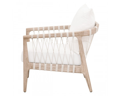 Essentials - Pacific Club Chair in White Speckle Flat Rope, Natural Gray Mahogany