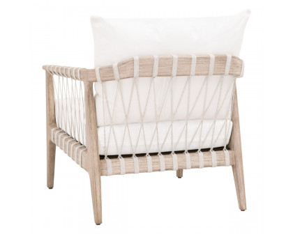 Essentials - Pacific Club Chair in White Speckle Flat Rope, Natural Gray Mahogany