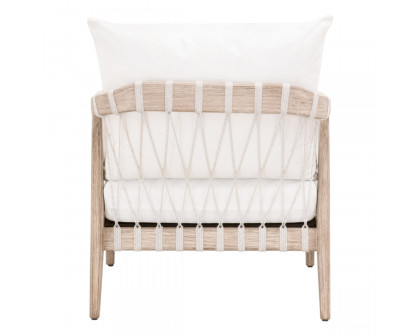 Essentials - Pacific Club Chair in White Speckle Flat Rope, Natural Gray Mahogany