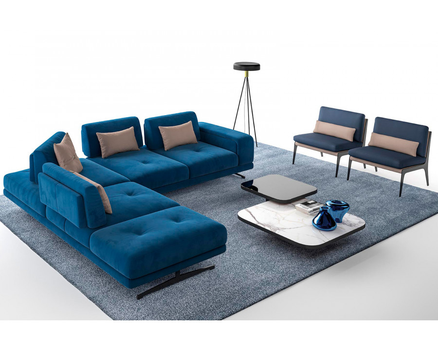 Estro IS 306 Spazio Fabric Sectional - Blue