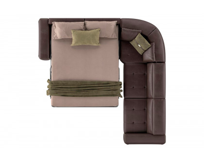 Estro IS 312 A Icon Sectional with Bed Mattress - Leather