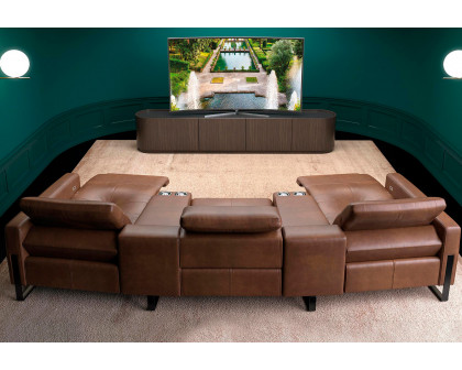 Estro IS 346 U Moma Sectional with Electric Headrest - Brown