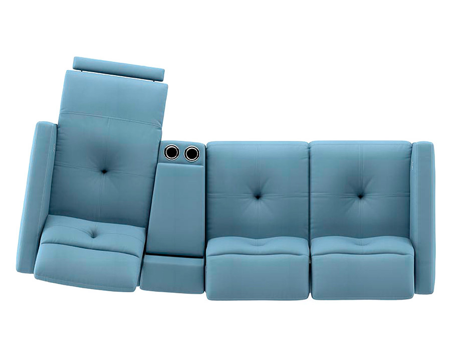 Estro - IS 346 U Moma Sectional with Electric Headrest in Blue