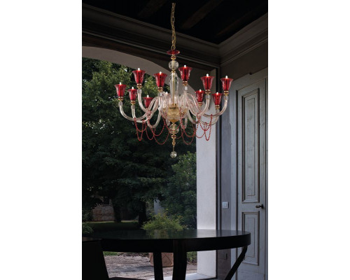 Euroluce - Claire L6+6 Ruby Chandelier