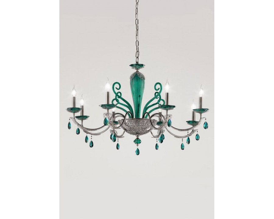 Euroluce - Macrame L8 Green Chandelier