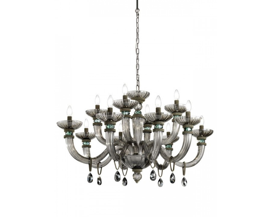 Euroluce Dahlia L8+4 Chandelier - Gray