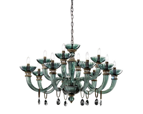 Euroluce Dahlia L8+4 Chandelier - Viridian