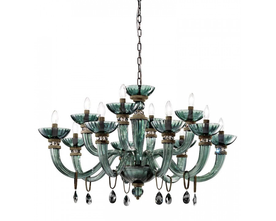 Euroluce Dahlia L8+4 Chandelier - Viridian