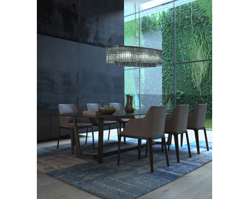 Euroluce Cascade Ellipse Flat Chandelier - Transparent