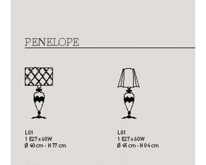 Euroluce Penelope LG1 Table Lamp - Gray/Black