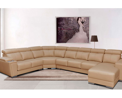 Extravaganza™ 8312 Sectional with Sliding Seats Beige - Right Facing