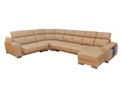 Extravaganza™ 8312 Sectional with Sliding Seats Beige - Right Facing