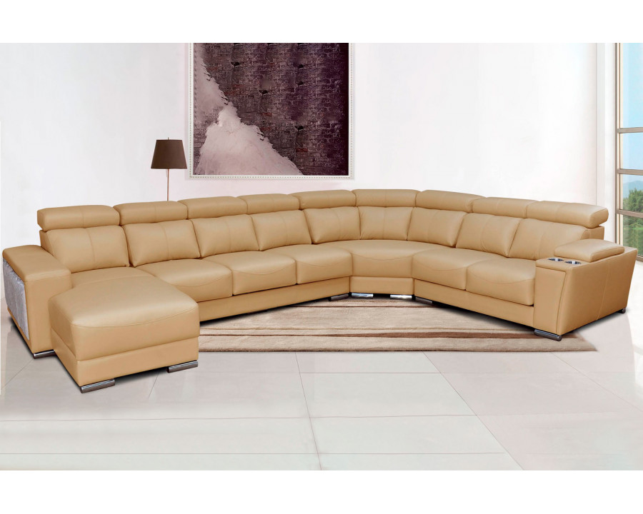 Extravaganza 8312 Sectional with Sliding Seats Beige - Left Facing