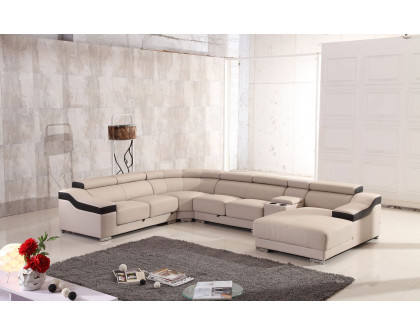 Extravaganza 1369 Sectional - Leather and Faux Leather